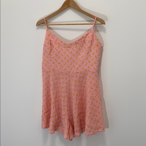 Zara Pants - Zara banana print romper pink and yellow